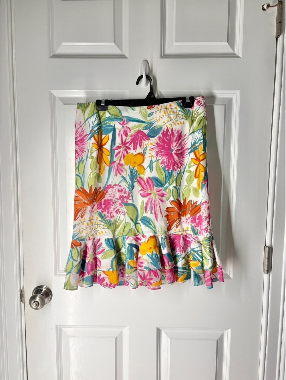 Boho Cottagecore Natural Fibers Feminine Garden Party Ruffled Tropical Skirt